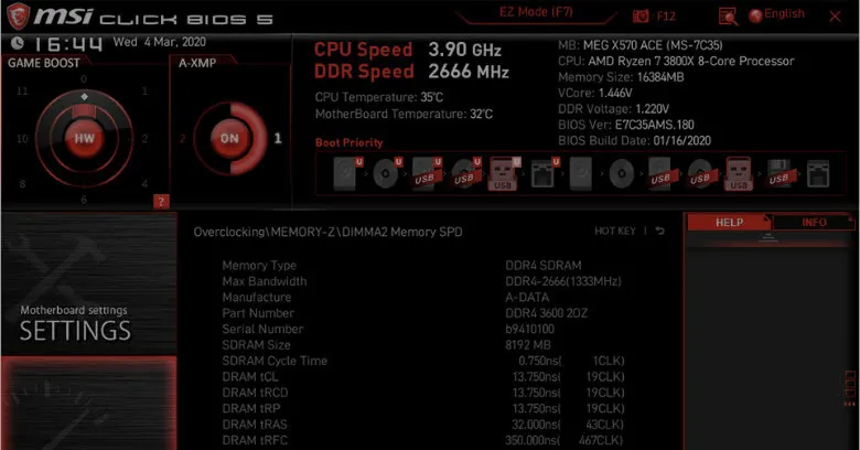 ecran de bios