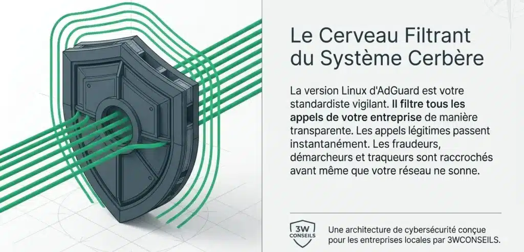 le serveur de dns privé adguard linux augmente de 50 % la vitesse d'internet et représente un premier niveau de proctection contre les dangers d'internet
