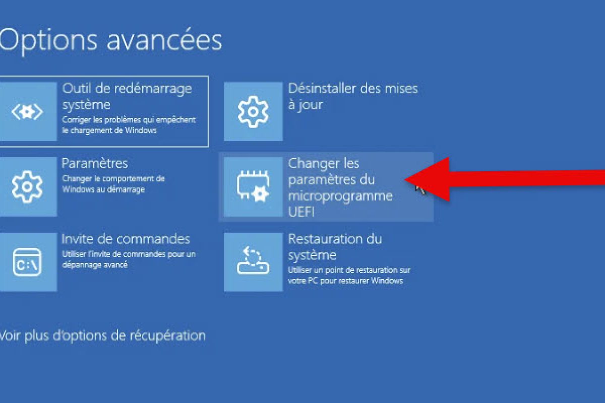 acceder au bios ecran de recuperation windows 11-4 comment acceder au bios uefi de mon pc