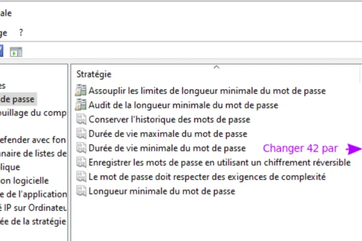 demande de changement de mot de passe au bout de 42 jours sous windows demande de changement de mot de passe au bout de 42 jours sous windows