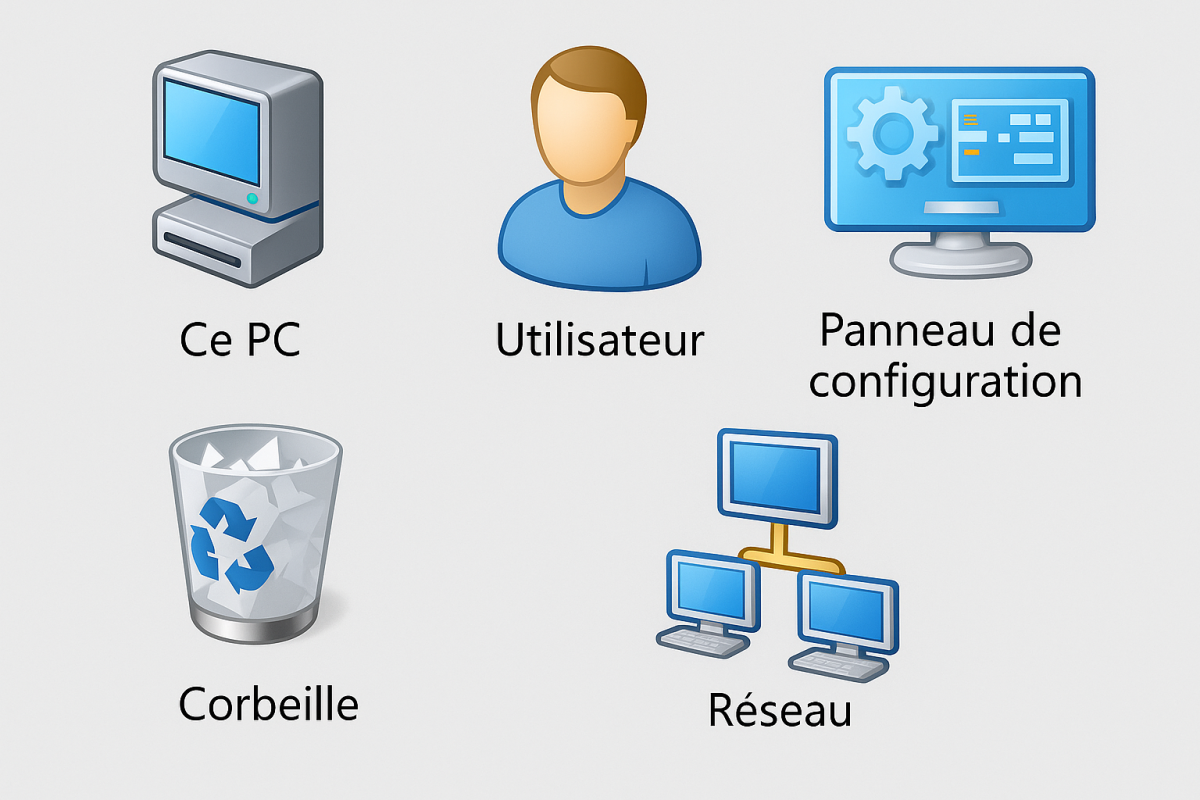 les 5 icones indispensables sur le bureau de windows